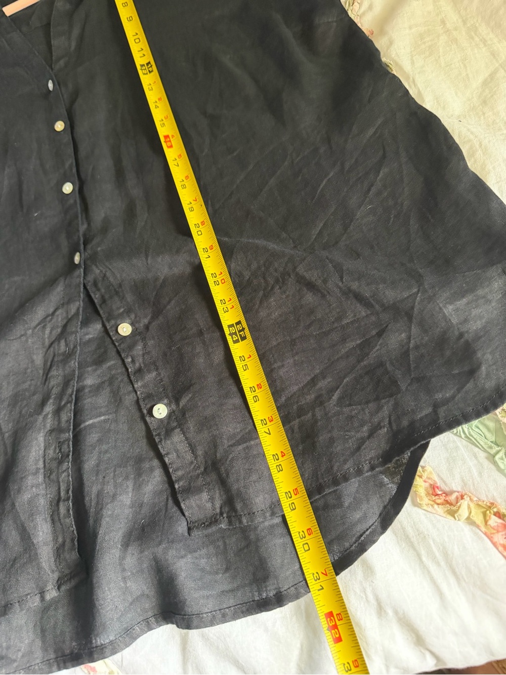 Sigrid Olsen 100% linen black Button-Down Linen Shirt - Picture 7 of 9